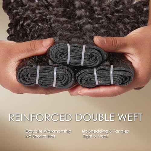 WEQUEEN Burmese Curly Bundles Human Hair 16A Brazilian Virgin Hair 14 16 18 Inch Thick Weave Natural Black