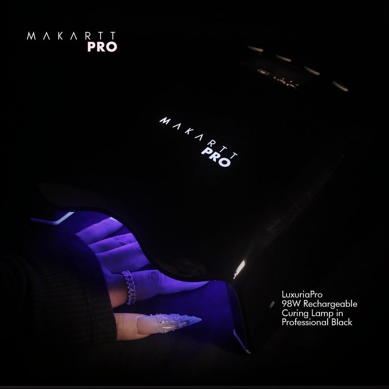 MakarttPro 98W Professional UV LED Nail Lamp - Fast Curing with 42 Powerful LEDs | Rechargeable Cordless Design - Baby Pink