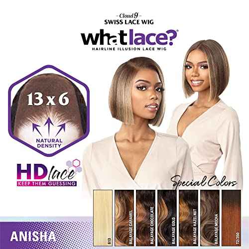 Sensationnel What lace 13x6 wigs - anisha lacefrontal hand tied glueless synthetic with natural density preplucked hairline (BALAYAGEHAZELNUT)