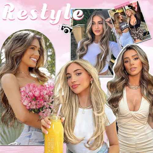Clip in Hair Extensions Real Human Hair, Seamless Clip ins Real Human Hair for Women, Remy Human Hair Clip in Extensions, Double Weft 8pcs 18 inch Platinum Blonde