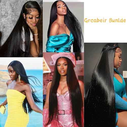 Human Hair Bundles Straight 3 Bundles Human Hair 20 22 24 Inch 100% Unprocessed 12A Brazilian Virgin Hair Weave Straight Human Hair Extensions