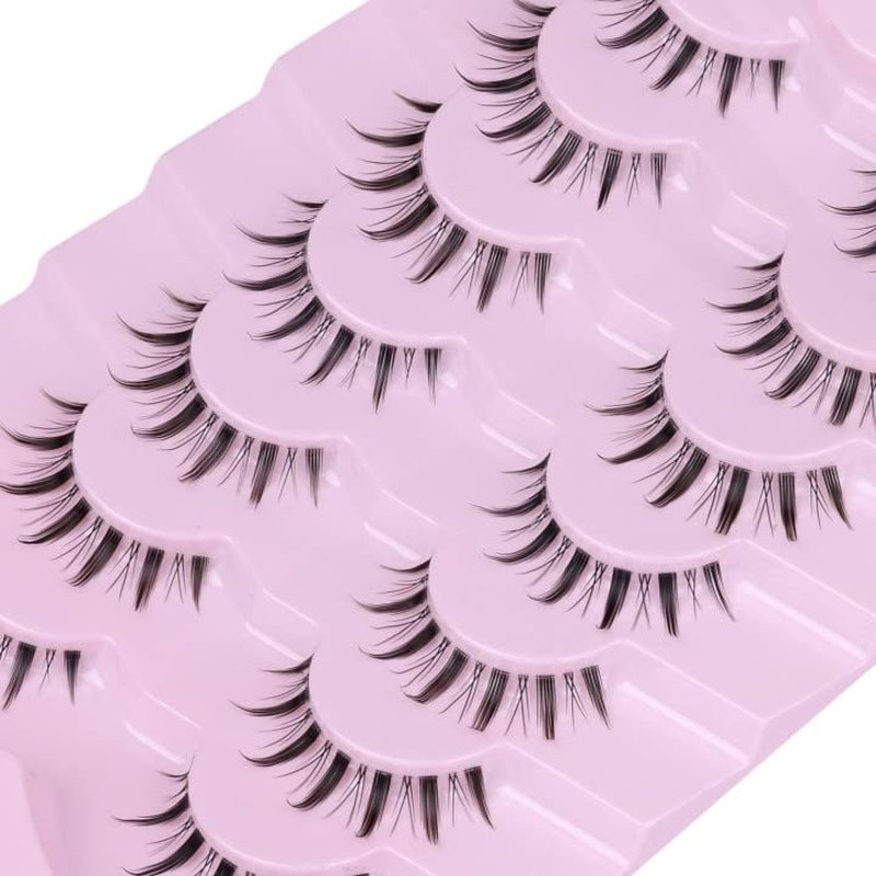 EYDEVRO False Eyelashes - Wispy Manga Lashes for Natural Anime Look | 7 Pairs of Spiky Cosplay Lashes