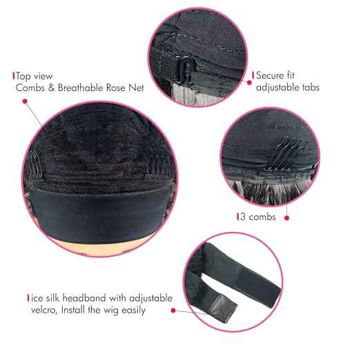 Headband Wig Deep Wave 20 Inch Gray for Black Women - Machine Made None Lace Front Synthetic Glueless Deep Curly Half Wig (T1B/Gray)