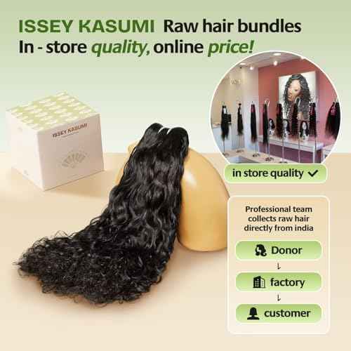 Raw Indian Human Hair Single Bundle,Triple Lifespan Than Regular Virgin Hair,In-Store Quality,Online Price! 100% Raw Indian Hair Bundles Water Wave Raw Hair Bundles 16 Inch