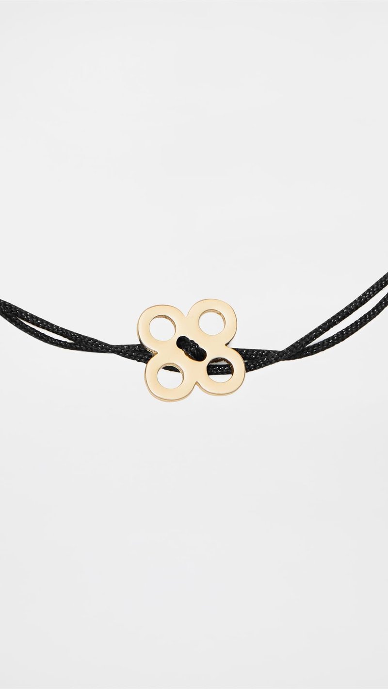 Tory Burch Women's Clover Cord Bracelet, Black/Tory Gold, One Size