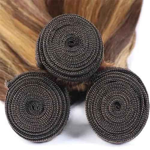 24 26 28 Inch Straight Human Hair Bundles Brazilian Chocolate Honey Blonde Highlight P4/27 Bundles Human Hair Brazilian Weave Hair for Black Women