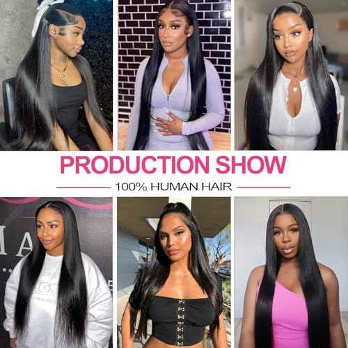 12A Straight Bundles Human Hair 16 16 16 Inch 100% Unprocessed Brazilian Virgin Hair Bundles Straight Hair 3 Bundles Weave Bundles Human Hair Extension