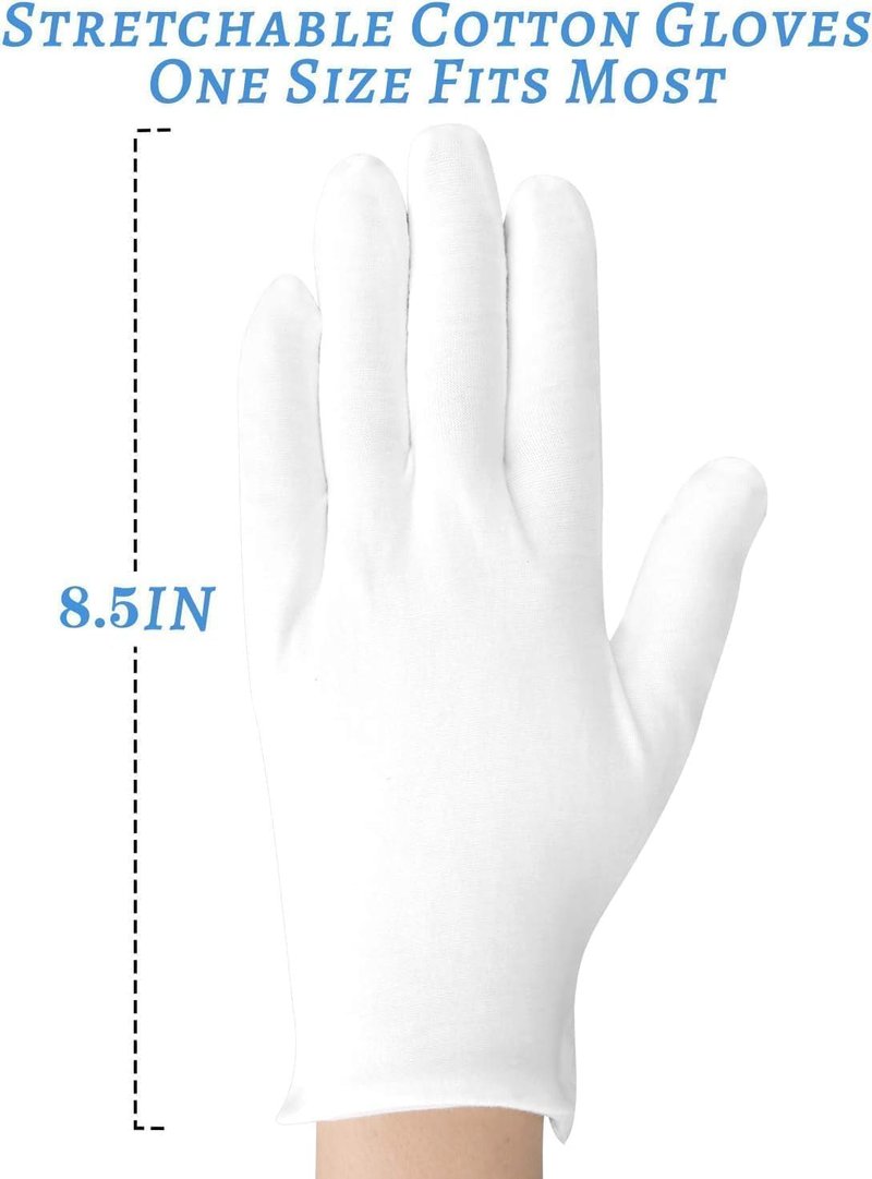 Skiennix Moisturizing Gloves - 5 Pairs of Washable Cotton Gloves for Dry Hands & Eczema Relief