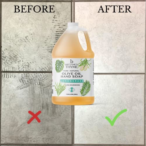 Brittanie¡¯s Pure Castile Soap ? Lemongrass, 1 Gallon (128 oz) | Natural Multi-Purpose Cleaner & Body Wash | Concentrated, Biodegradable, Eco-Friendly Soap for Hands, Face, Laundry & Household Cleaning