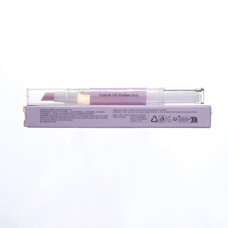 2-in-1 Ceramic Cuticle Oil Pusher Pen, Nail Cuticle Pen Applicator, Cuticles Remover Pens for Hangnails, Dry& Damaged Nails, Strengthen Brighten Repair & Nourish Nails
