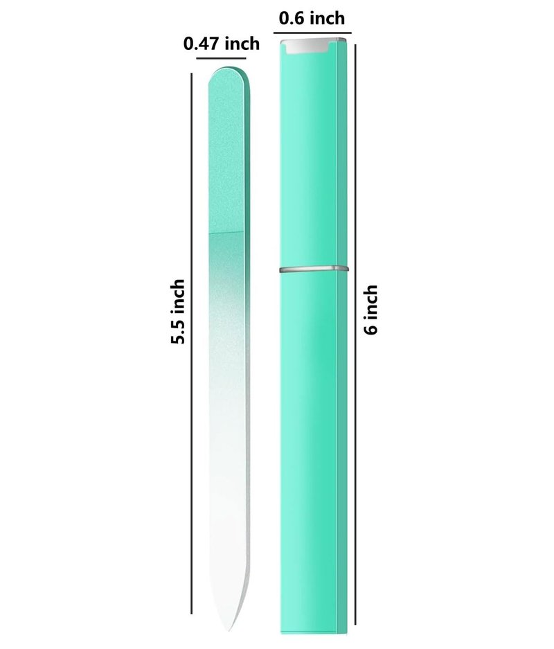 3 Pack Glass Nail Files for Natural Nail Professional Crystal Fingernail Files Double-Sided Etched Gentle Nail Care for Women Adults Pink,Green,Blue