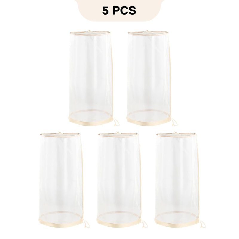 Wig Storage Bags - 5-Pack Drawstring Covers for Multiple Wigs | Dust-Proof Holders for Home & Salon Use