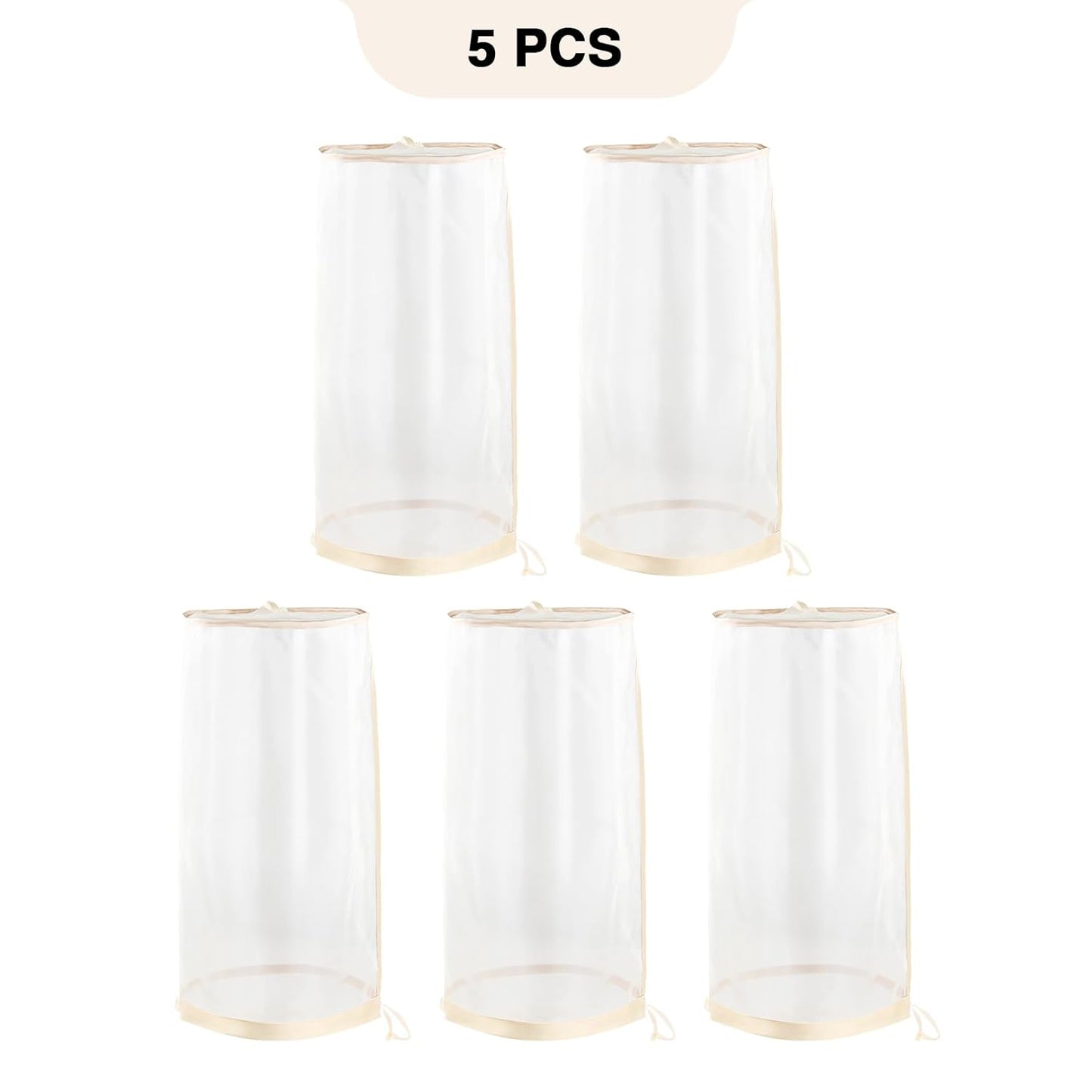 Wig Storage Bags - 5-Pack Drawstring Covers for Multiple Wigs | Dust-Proof Holders for Home & Salon Use