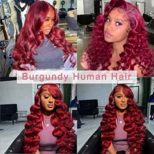 Burgundy Body Wave Bundle 28Inch Brazilian Hair Wine Red Body Wave Human Hair Bundles Hair Extensions
