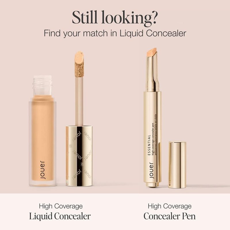 Jouer Essential High Coverage Liquid Concealer - Brightening Under Eye & Spot Corrector - Soft Matte Finish, Macadamia