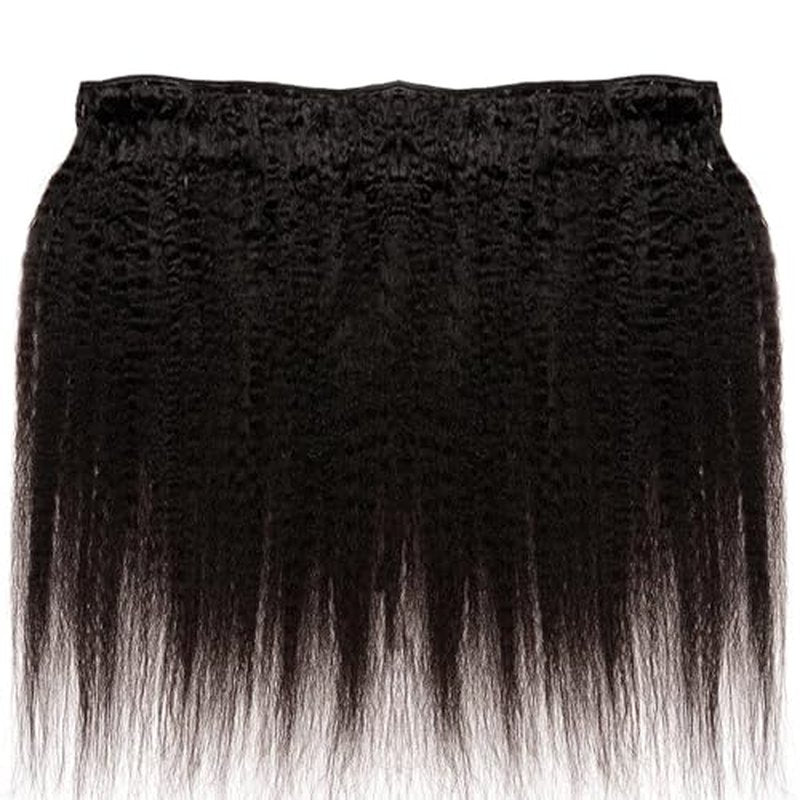 Yaki Human Hair Bundles Kinky Straight Bundles 24 26 28 Inch Natural Black Yaki Straight Bundle Human Hair Daily Wear Unprocessed Remy Hair Extensions For Women Deals