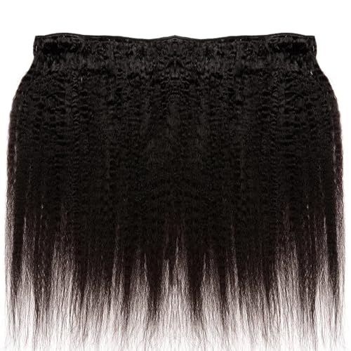 Yaki Human Hair Bundles Kinky Straight Bundles 24 26 28 Inch Natural Black Yaki Straight Bundle Human Hair Daily Wear Unprocessed Remy Hair Extensions For Women Deals
