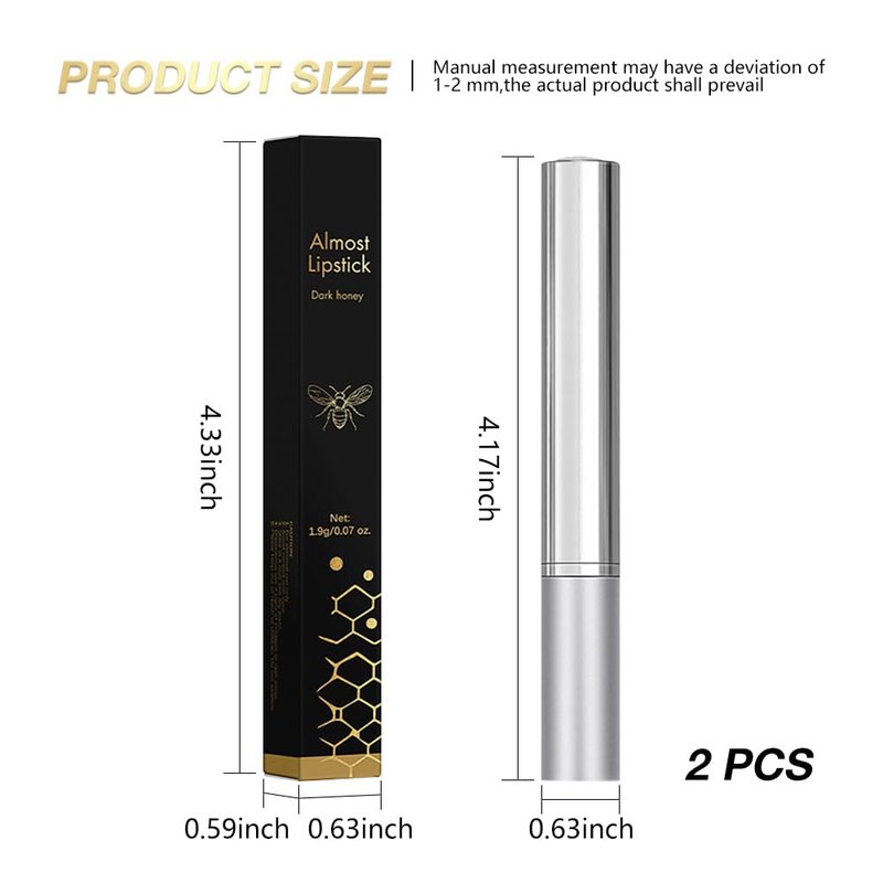 Honey Butter Lipstick Tinted Lip Balm, Shine Moisturizing Plumper Lipstick for Women, Natural Nourishing Hydrating Lip Gloss Stain for Dry Lips, Lightweight Lip Liner Care Makeup, Vegan - 2Pc Black