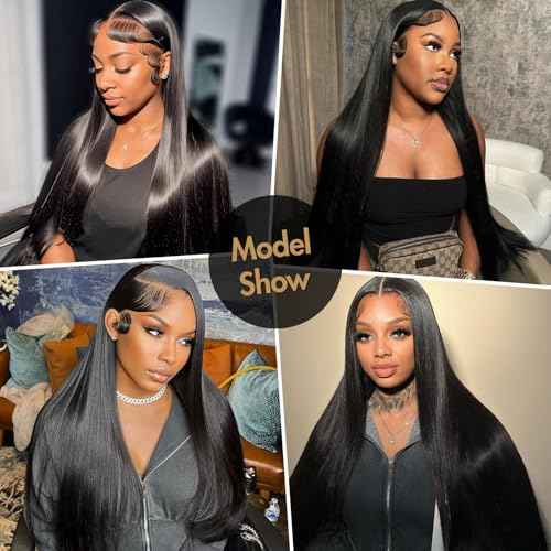 13x4 Lace Front Wigs Human Hair 26 Inch 220 Density Straight Glueless Wigs Human Hair Pre Plucked With Baby Hair
