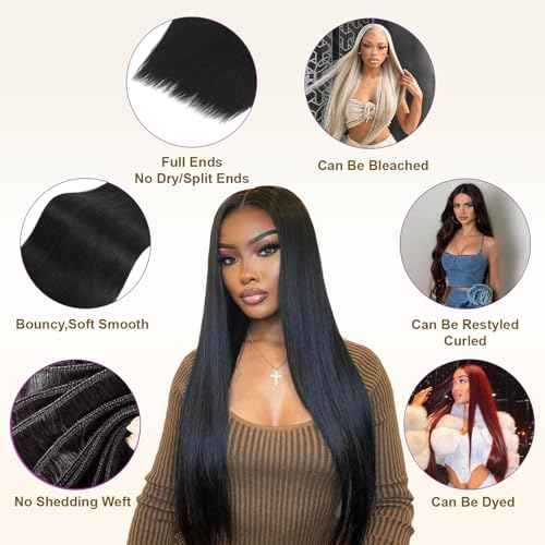 16A Raw Straight Bundles Human Hair 1 Bundle,30 Inch,Triple Lifespan,Burmese Virgin Remy Hair Extensions,No Tangle Shedding