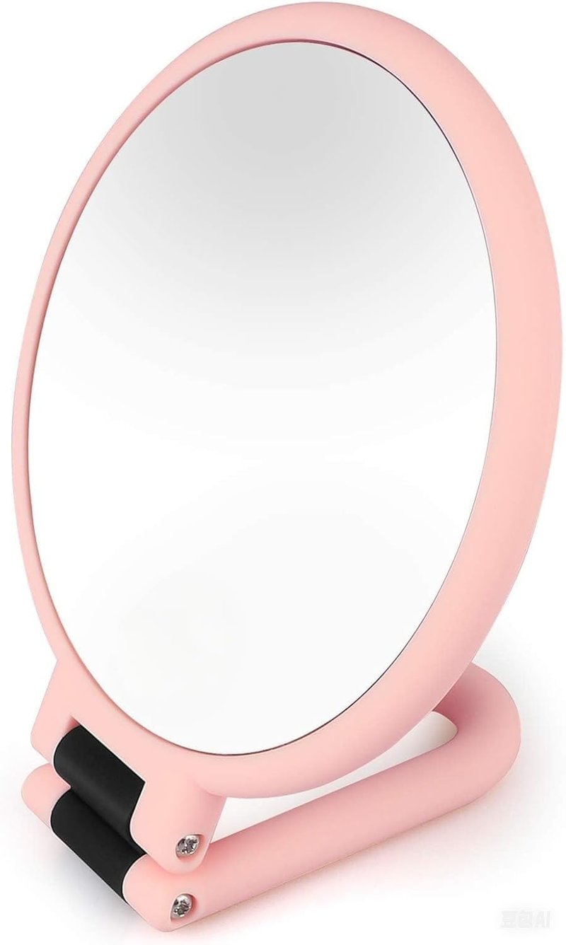 Stianiiie 1X 5X Handheld Mirror with Handle for Travel, Magnifying Mirror, Magnification, Rotation Adjustable Handle, Double Sided Folding, Mirror for Women for Eyes Makeup Travel Table Desk Shaving