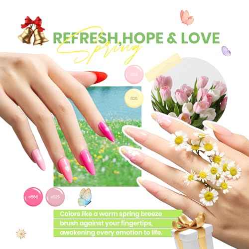beetles Gel Polish Vivid Seasons, Winter Gel Nail Polish Set, 36 Colors Yellow Burgundy Purple Pink Jelly Shades, 45pcs with Base & Top Coat, UV LED Soak Off DIY Salon Set, Gift for Women & Girls
