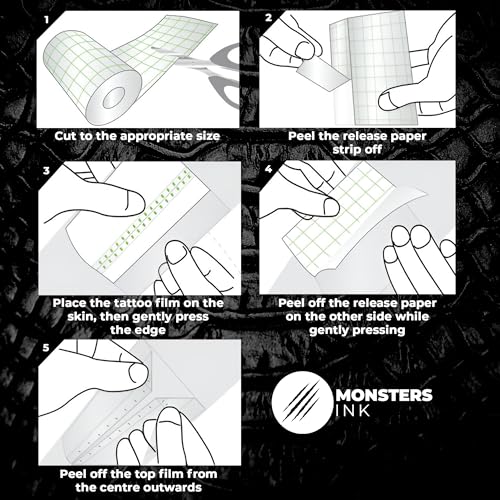 6 Inch x 11 Yards Second Skin Tattoo Cover Up Bandage Roll - Waterproof Aftercare Bandage, Latex-Free Skin Barrier Film for Tattoo Care, Wound Healing & Shower Protection