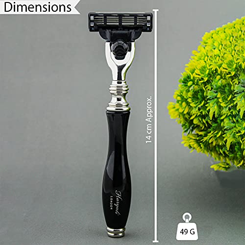 3 Edge Shaving Razor With Black Coated Handle Beard and Mustache Safety Razor For Men and Women