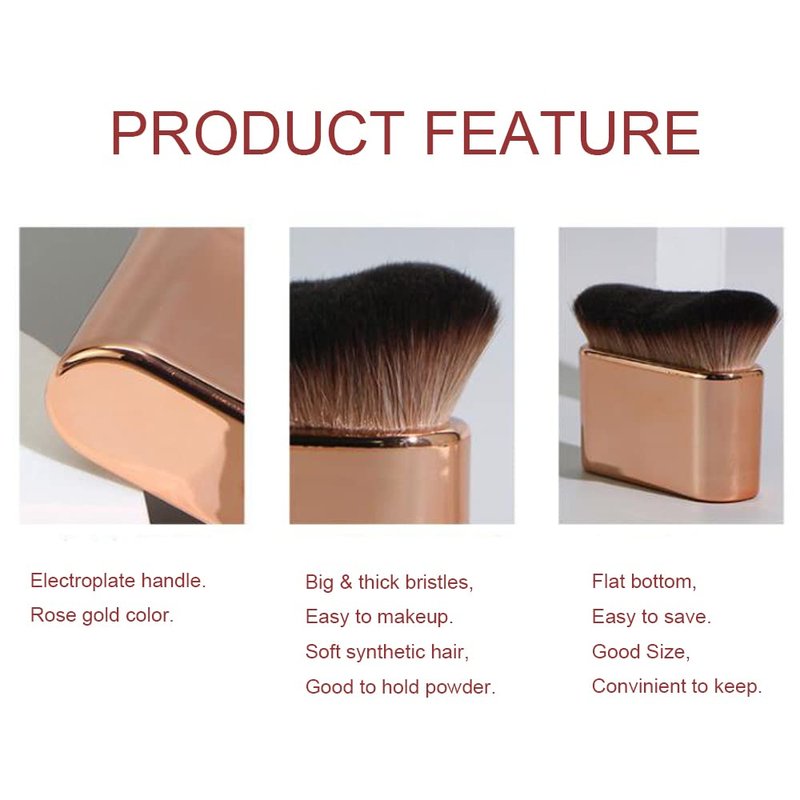 COSHINE Big Self Tanning Blend Brush, Professional Self Tanner, Kabuki, Powder, Foundation, Blusher, Shadow, Bronzer, Face and Body Brush (ROSE GOLD)