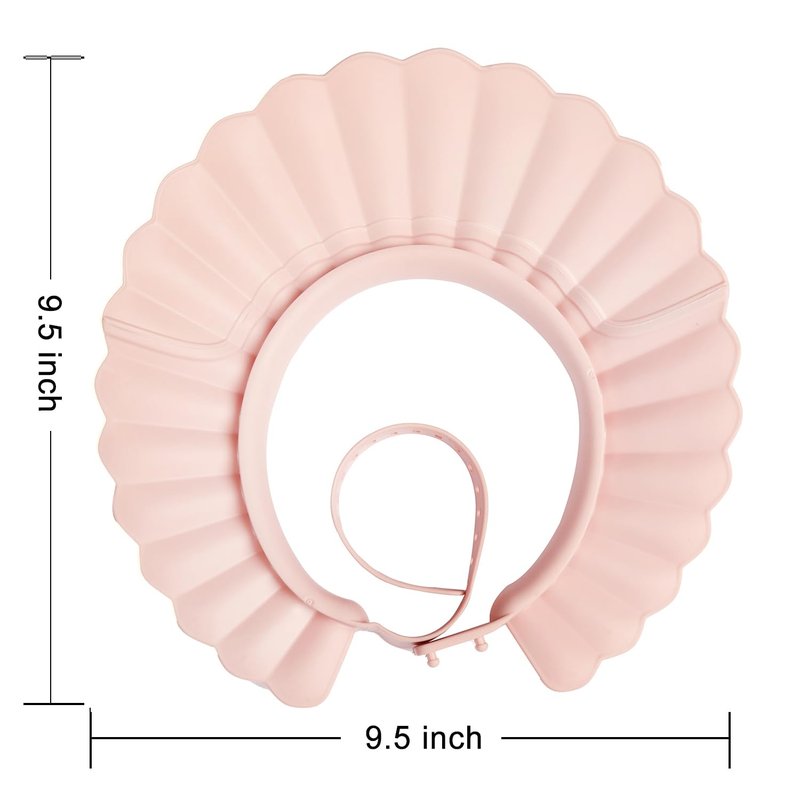 Baby Shower Cap Bath Visor Protection Silicone Adjustable Safe Shower Bathing Cap for Infants Toddler Baby Kids Children (6 Months-12 Years old/15.8-22.8In, Pink)