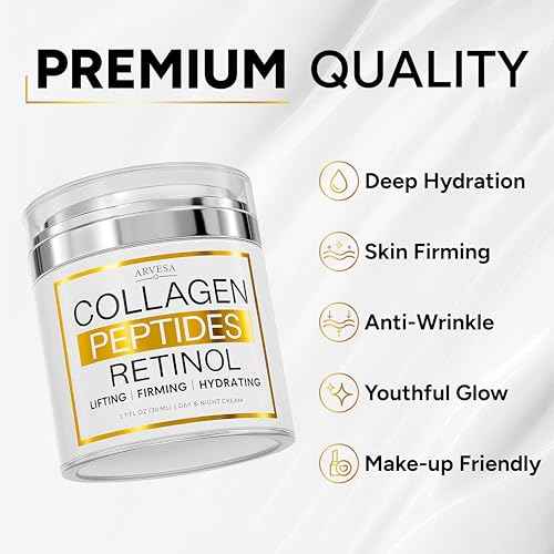 Retinol Cream for Face with Collagen, Peptides - Anti Aging Wrinkle Cream for Women and Men - Day-Night Facial Moisturizer with Hyaluronic Acid - Tightening and Skin Firming - Neck & D?collet?