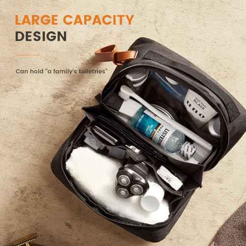 ROWNYEON Toiletry Bag for Men, Waterproof Travel Toiletry Bag with Hanging Accordion Design, Large Capacity Toiletries Bag for Easy Storage
