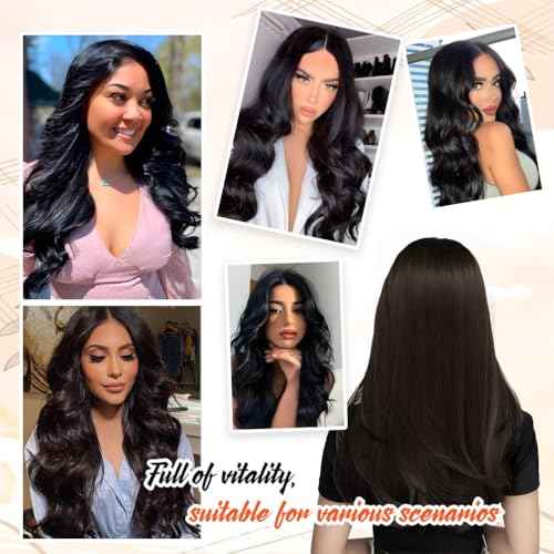 Invisible Wire Hair Extensions Real Human Hair - 22 Inch 95G P4/27 Chocolate Brown Highlighted Honey Blonde Transparent Fish Line Clip-Ins Hair Piece, 100% Remy Human Hair Extensions for Women
