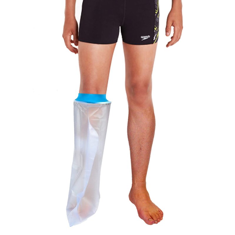 Asunby Waterproof Cast Covers for Shower Leg Kids,Soft Comfortable Wound Bandage Protector, Reusable Child Showering Cast Bag for Foot knee Ankle, Keep Wound Dry(Half Leg)