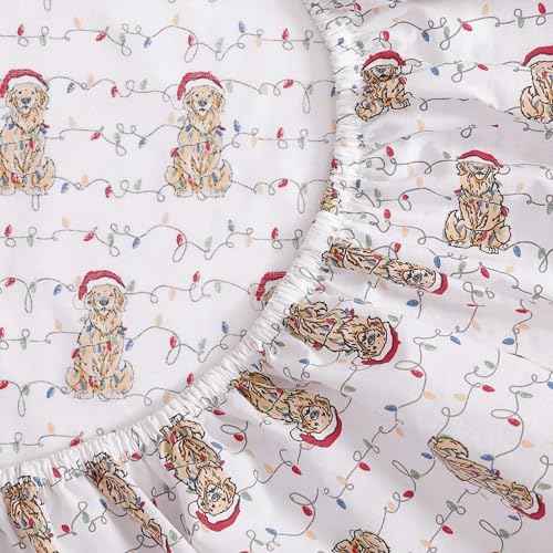 Tommy Bahama - Queen Size Sheet Set, Crisp & Cool Cotton Percale Bedding with a Smooth Lightweight Feel, 4 Piece Holiday Bed Sheets with Matching Pillowcases (Wrapped Up Red)