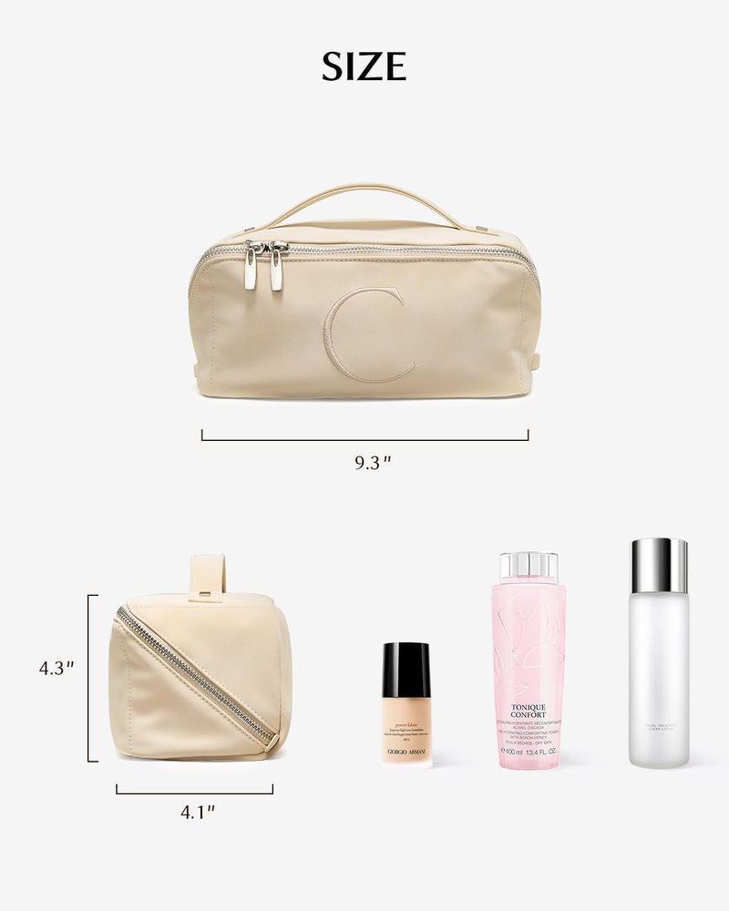 EACHY Personalized Makeup Bag, Travel Cosmetic Bags for Women with Zipper & Handle, Christmas or Birthday Gift for Mom, Wife and Friends