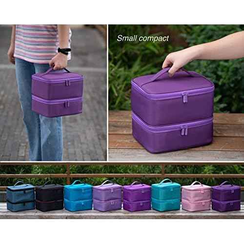 ButterFox Nail Polish Carrying Case Bag Storage Organizer, Fits 60-70 Nail Polish Bottles, Pockets for Manicure Accessories - Royal Purple
