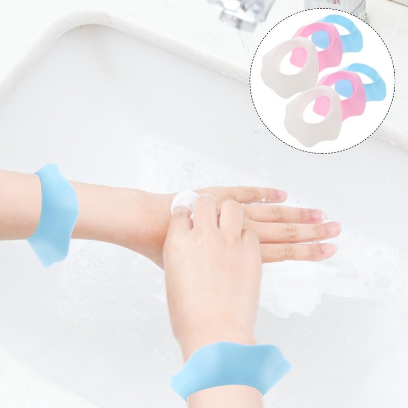 SAFIGLE 3 Pairs Silicone Wristbands for Washing Face with Retractable Elastic Water Absorption Skincare Wristband for Spa Makeup and Daily Use Comfortable Fit 3.93X3.54X0.59In