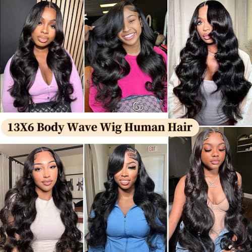 Body Wave Lace Front Wigs Human Hair Pre Plucked 22 Inch 13x6 HD Transparent Body Wave Glueless Wig 260 Density Human Hair With Baby Hair