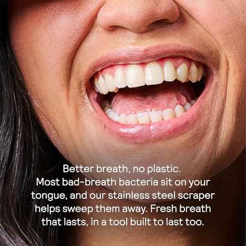 HUPPY Stainless Steel Tongue Cleaner ? Reusable Tongue Scraper for Fresh Breath & Oral Hygiene | Durable Zero-Waste Tool, Removes Tongue Coating, Easy to Clean