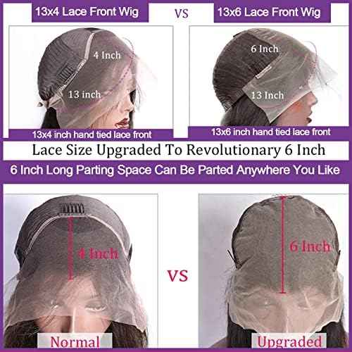 13x6 Deep Wave Lace Front Wigs Human Hair 26inch Glueless Wigs Human Hair Pre Plucked Deep Wave Wigs for Women Human Hair 180% Density Curly Lace Front Wigs Human Hair