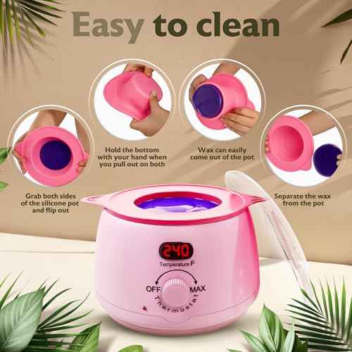 Wax Kit for Hair Removal, Wax Pot for Hair Removal for Face, Body, Leg, Bikini, Brazilian Wax, Waxing Kit for Women & Men (34 Accessories)