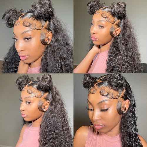 Deep Wave Lace Front Wigs Human Hair 13x6 Lace Front Wigs Human Hair Pre Plucked Deep Wave Wig for Women 20 Inch
