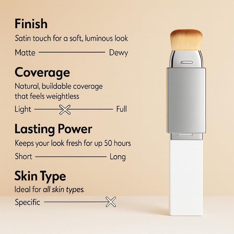 Blanc Cover Cream Stick – Korean Color Changing Foundation Stick with Volufiline & Collagen – Concealer Foundation Sticks for Dewy Skin– Makeup Foundations Sticks with Detachable Brush (Natural)