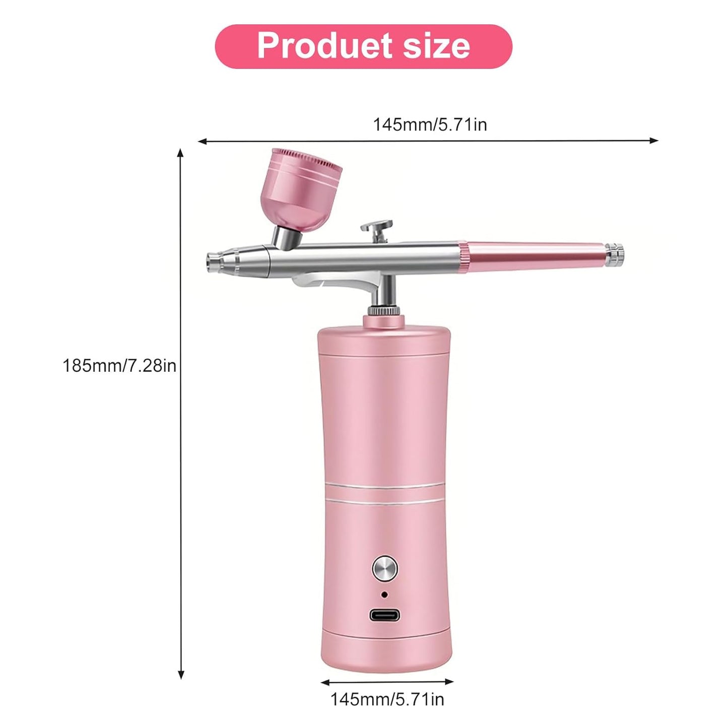 ZPSHYD Airbrush Kit - Portable Wireless Air Brush with Compressor for Nail Art & Makeup (Pink)