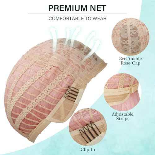 Light Pink Bob Wigs with Bangs Straight Short Wigs for Women Synthetic Pink Wig for Cosplay Women Funny Wig for Party Halloween Daily Wear Anime Costume Events