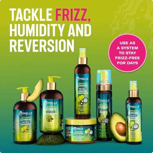 Mielle Organics Avocado & Tamanu Anti-Frizz Curl Cream for Textured Hair - Smoothing & Defining Cream to Lock In Moisture & Enhance Shine - Curly Hair Styling Products for Women & Men, 12oz