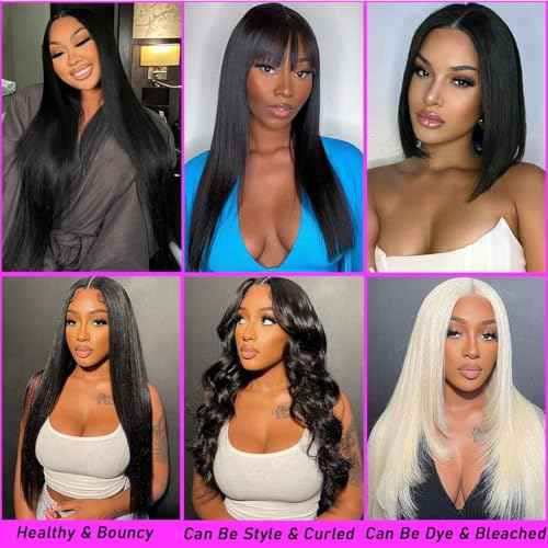 Beautymoon Straight Weave Bundles Human Hair 18 18 18 Inch 12A Human Hair Bundles Straight 100% Unprocessed Brazilian Virgin Hair Extensions Double Weft For Black Women