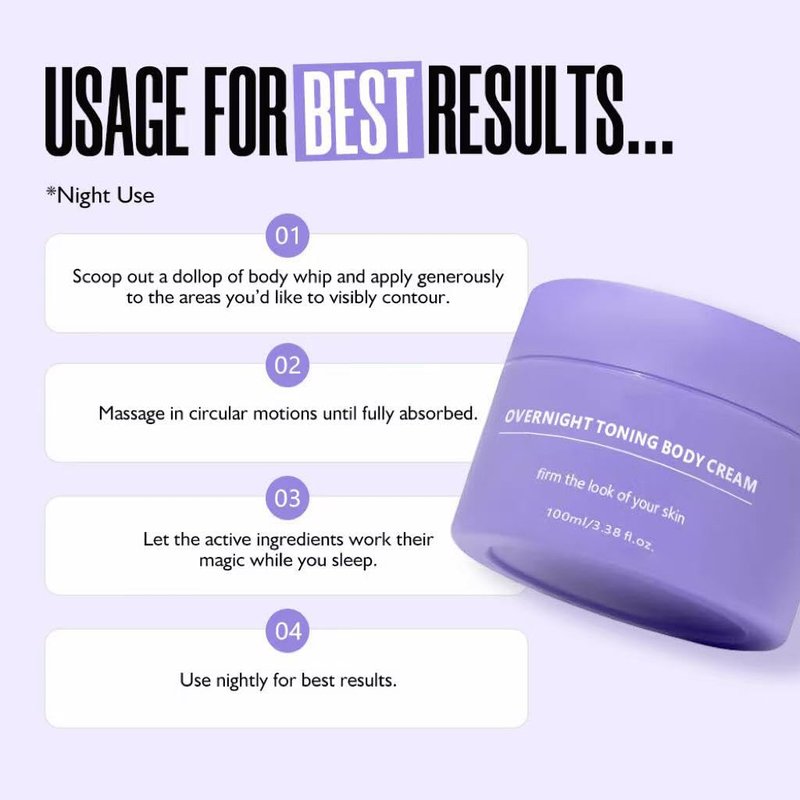 Dream Overnight Toning Whip - Anti-Wrinkle Moisturizing Body Firming Cream | Tightens & Lifts Skin, All Skin Types