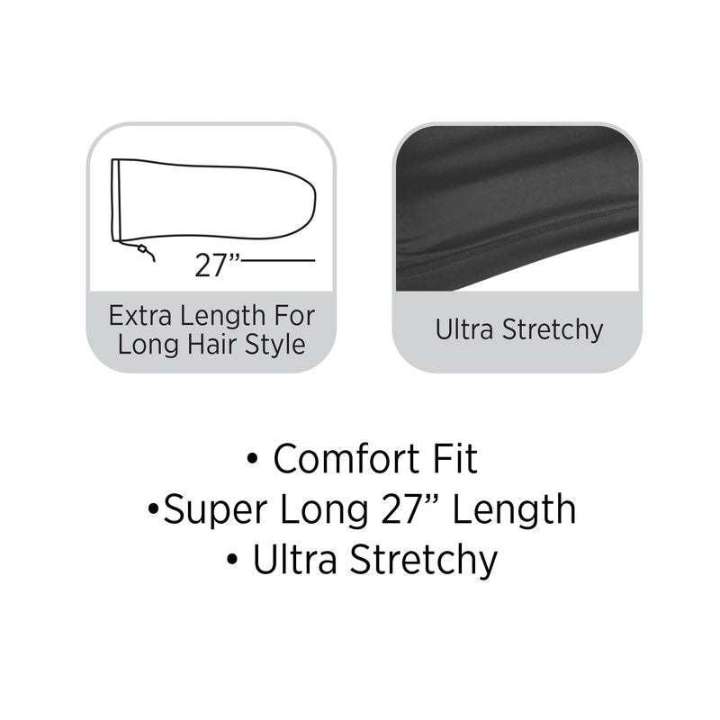Titan Satin Lined 27" Dreadlock Cap | Long Hair Protection Skull Cap for Men | Comfortable Beanie for Locs